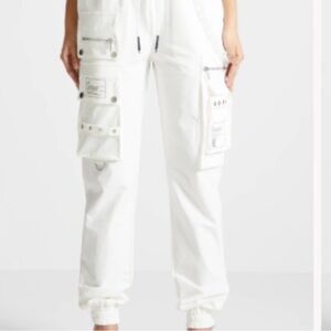 Maniere De Voir White Cargo Joggers